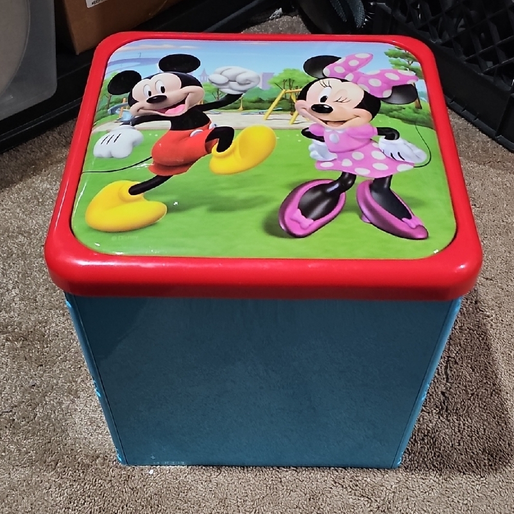 Disney Mickey and Minnie Mouse Toy Storage Box - Red and Blue